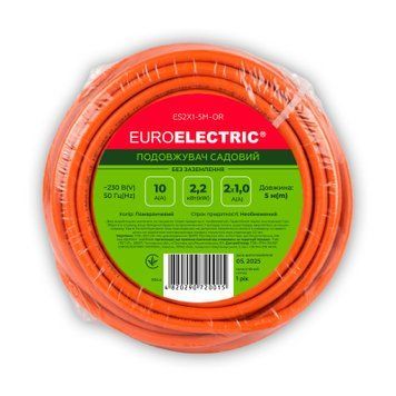 Мережевий подовжувач EUROELECTRIC ПВС 2x1 без заземлення 1 гн. помаранчевий 5м (ES2X1-5M-OR) ES2X1-5M-OR фото