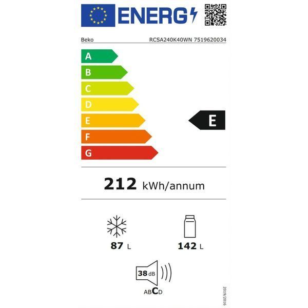 Холодильник Beko RCSA240K40WN RCSA240K40WN фото