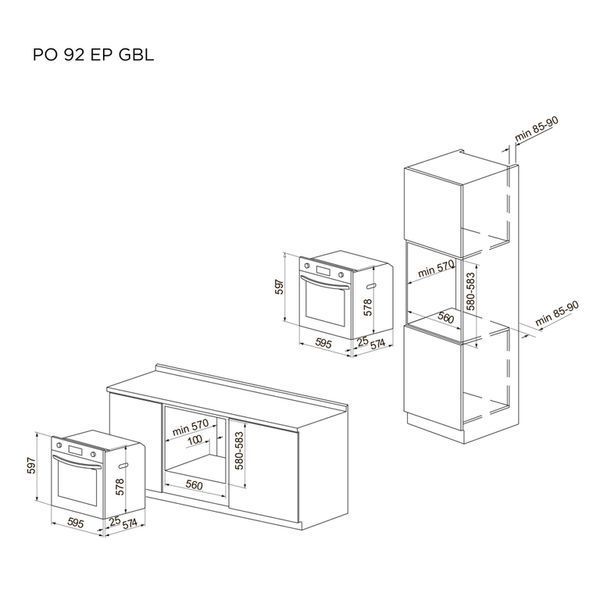 Духова шафа Pyramida PO 92 EP GBL PO 92 EP GBL фото
