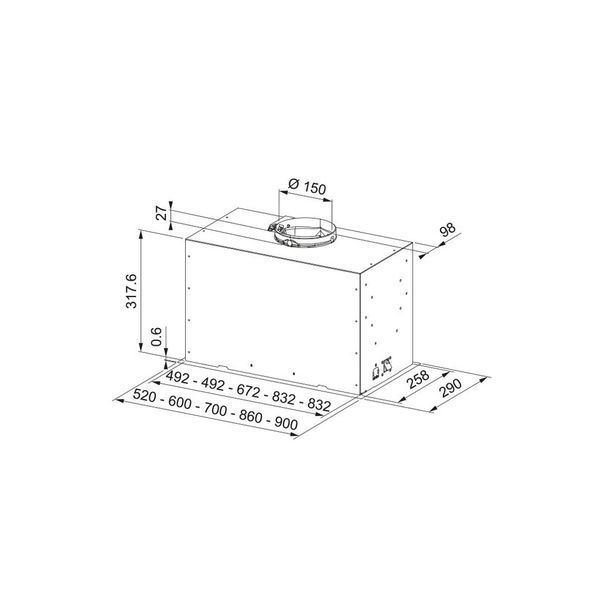 Витяжка кухонна Franke Box Flush Basic FBFE LG A70 (305.0729.553) 305.0729.553 фото