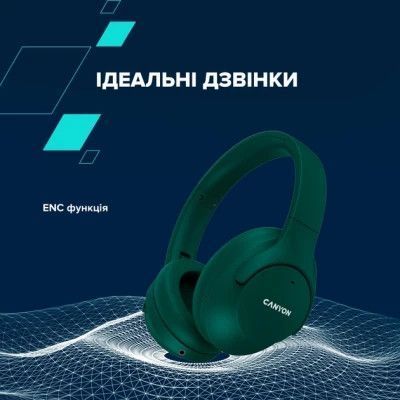 Навушники Canyon OnRiff 10 ANC Bluetooth Green (CNS-CBTHS10GN) CNS-CBTHS10GN фото