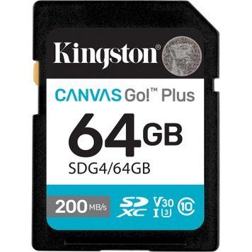 Карта пам'яті Kingston 64GB SDXC сlass 10 UHS-I U3 V30 Canvas Go Plus G4 (SDG4/64GB) SDG4/64GB фото