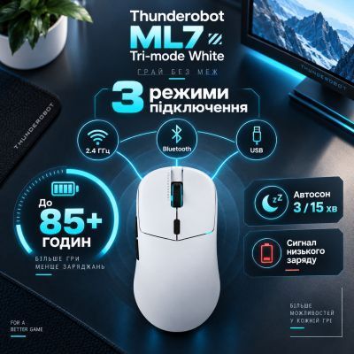 Мишка Thunderobot ML7 Tri-mode White (6932066316068) 6932066316068 фото