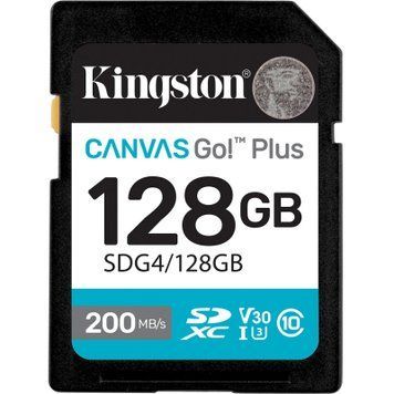 Карта пам'яті Kingston 128GB SDXC сlass 10 UHS-I U3 V30 Canvas Go Plus G4 (SDG4/128GB) SDG4/128GB фото