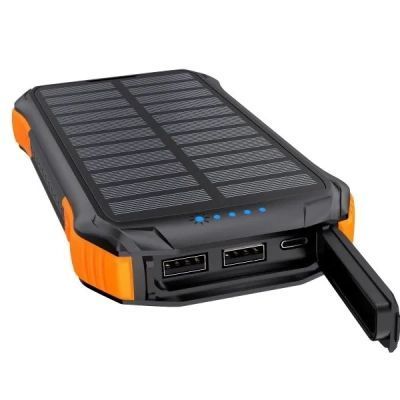 Батарея універсальна Choetech 10000mAh, 5V/2.1A, solar panel, Qi-5W, Black-Orange (B659-OR) B659-OR фото