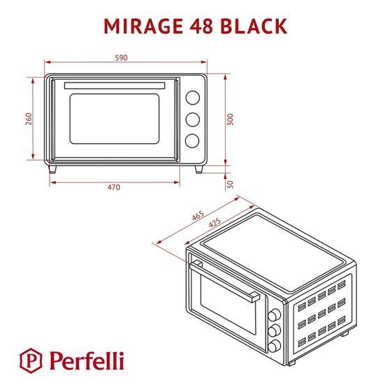 Електропіч Perfelli MIRAGE 48 BLACK MIRAGE 48 BLACK фото