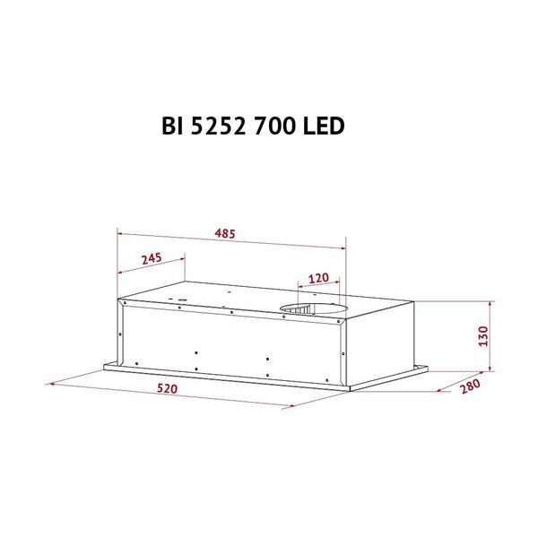Витяжка кухонна Perfelli BI 5252 WH 700 LED BI 5252 WH 700 LED фото