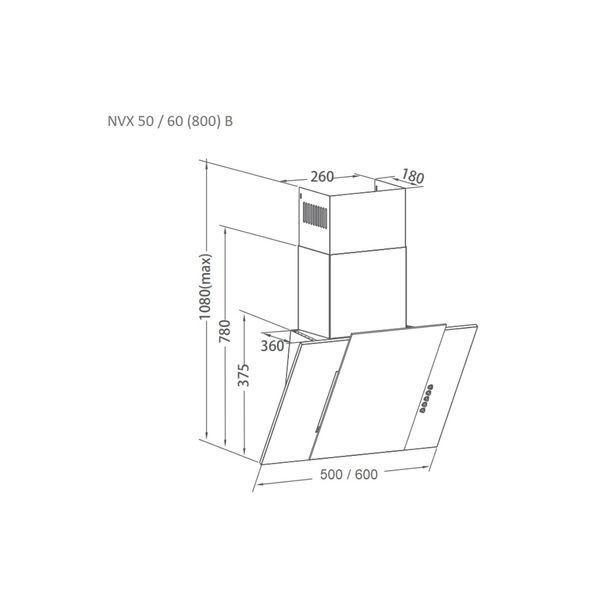 Витяжка кухонна Pyramida NVX 60 (800) B XBL NVX 60 (800) B XBL фото