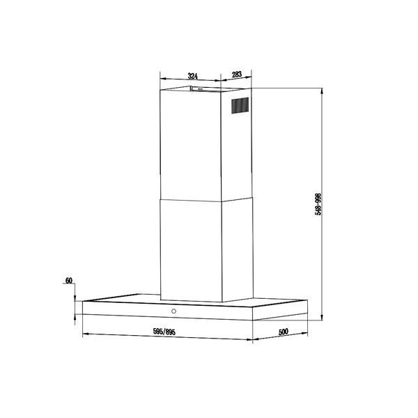 Витяжка кухонна Interline CUBA X/BL 60 TB/2/T CUBA X/BL 60 TB/2/T фото