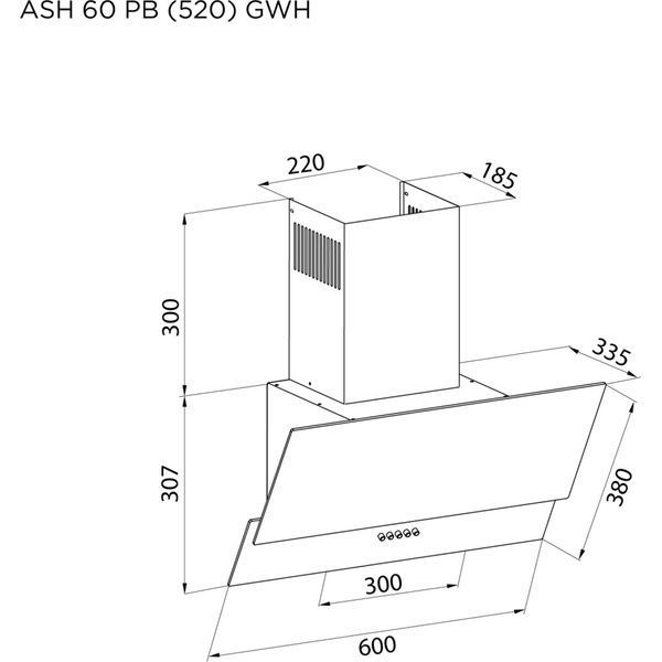 Витяжка кухонна Pyramida ASH 60 PB (520) GWH ASH 60 PB (520) GWH фото