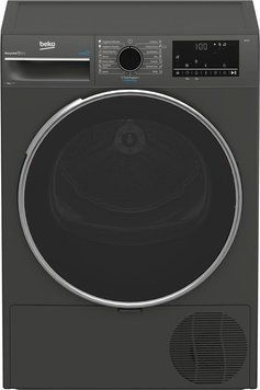 Сушильна машина Beko тепловий насос, 8кг, A++, 60см, дисплей, підсвітка барабану, сірий B3T68239MG фото