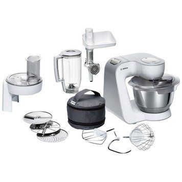 Кухонна машина Bosch 1000Вт, чаша-метал, корпус-пластик, насадок-9, сірий MUM58231 фото