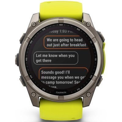 Смарт-годинник Garmin fenix 8 51mm,Saph Solar, BareTi/Graphite,AmpYe/GrphBnd (010-02907-21) 010-02907-21 фото