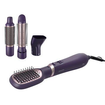 Фен-щітка Philips 3000 Series, 800Вт, 3 режими, іонізація, 4 насадки, фіолетовий BHA313/00 фото