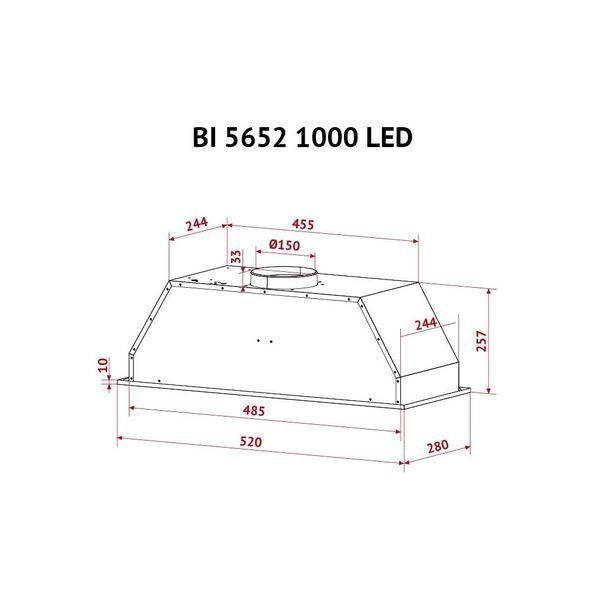 Витяжка кухонна Perfelli BI 5652 WH 1000 LED BI 5652 WH 1000 LED фото