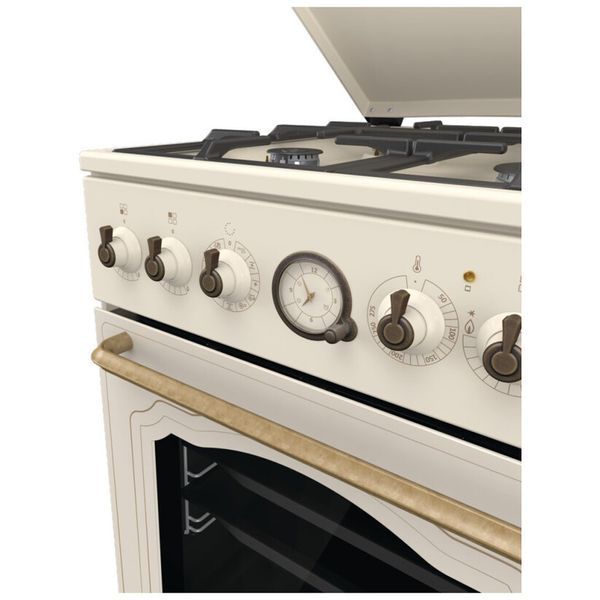 Плита Gorenje комбінована, 70л, 50x60см, дисплей, газ-контроль, чавун, слонової кістки GKS5B70CLI фото