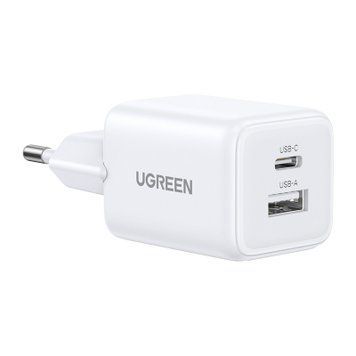 Зарядний пристрій Ugreen X514 1xUSB-C PD20W + 1xUSB GaN white (65006) 65006 фото