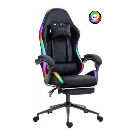 Крісло ігрове GT Racer X-2325 Fabric Black LED (X-2325 Fabric Black L) X-2325 Fabric Black L фото