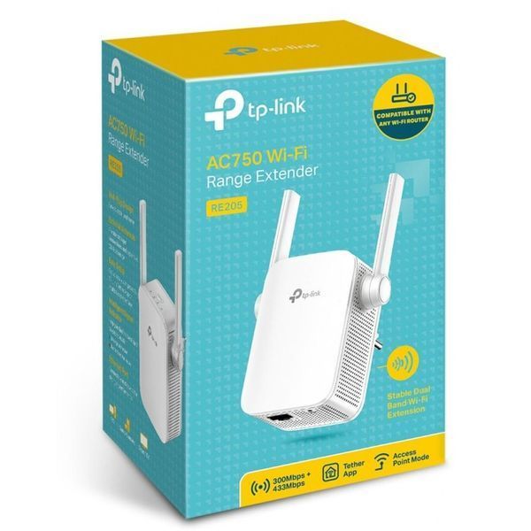Ретранслятор TP-Link RE205 AC750, 1хFE LAN (RE205) RE205 фото