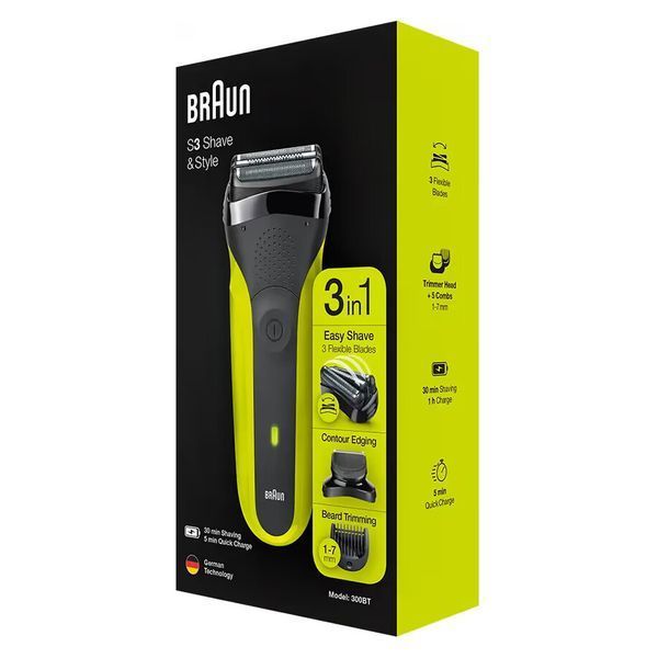 Електробритва Braun Series 3 300BT 5408 black/green Series 3 300BT 5408 black фото