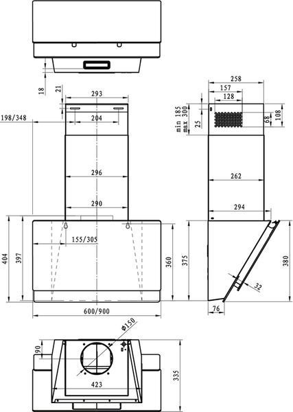 Витяжка з нахилом GORENJE WHI 649 EXBG (NB60E-L15B7) 735476 фото