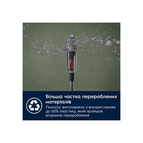 Пилосос Electrolux бездротовий, конт пил -0.3л, автон. робота до 40хв, вага-2.2кг, HEPA12, AutoMode, EP71AB14UG фото