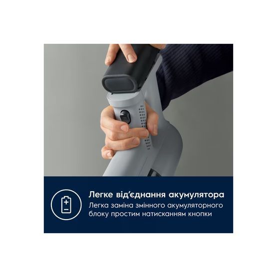 Пилосос Electrolux бездротовий, конт пил -0.3л, автон. робота до 40хв, вага-2.2кг, HEPA12, AutoMode, EP71AB14UG фото