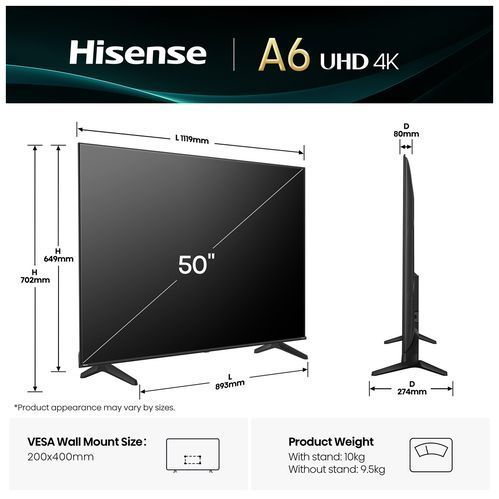 Телевізор Hisense 50A6Q 50A6Q фото