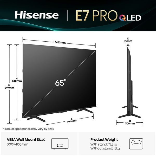 Телевізор HISENSE 65E7Q PRO 20015451 фото