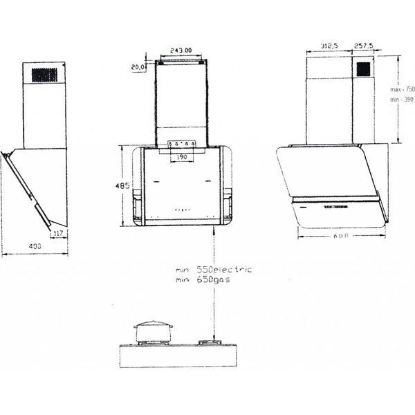 Витяжка кухонна Borgio RNT-LX 60 white SU RNT-LX 60 white SU фото