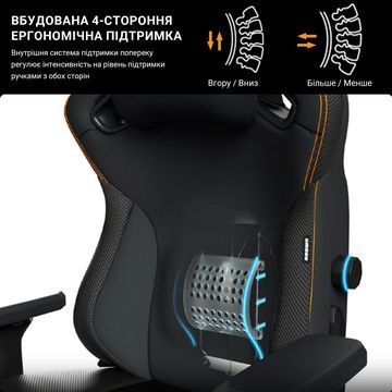 Крісло ігрове Anda Seat Kaiser 3 Fabric Size XL Dark Gray (AD12YDC-XL-01-GB-CF) AD12YDC-XL-01-GB-CF фото
