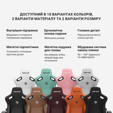 Крісло ігрове Anda Seat Kaiser 3 Fabric Size XL Dark Gray (AD12YDC-XL-01-GB-CF) AD12YDC-XL-01-GB-CF фото