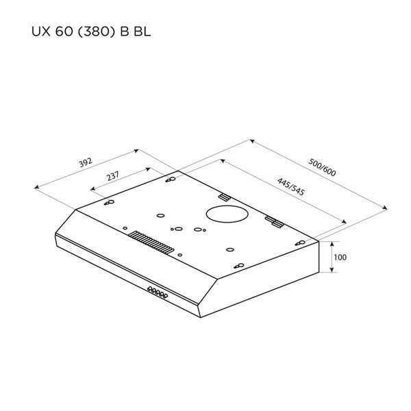 Витяжка кухонна Pyramida UX 60 (380) B BL UX 60 (380) B BL фото