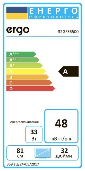 Телевізор ERGO 32GFS6500 32GFS6500 фото