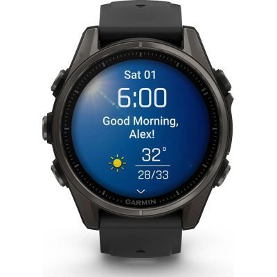 Смарт-годинник Garmin fenix 8 43mm, AMOLED, Saph, CrbnGry Ti/Blk, Blk/PebblGryBnd, (010-02903-21) 010-02903-21 фото