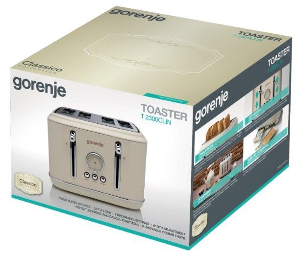 Тостер GORENJE T2300CLIN (T3223BE) 739544 фото