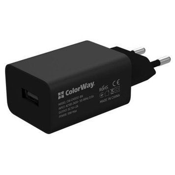 Зарядний пристрій ColorWay 1xUSB 10W + cable USB to Micro 5P black (CW-CHS012CM-BK) CW-CHS012CM-BK фото