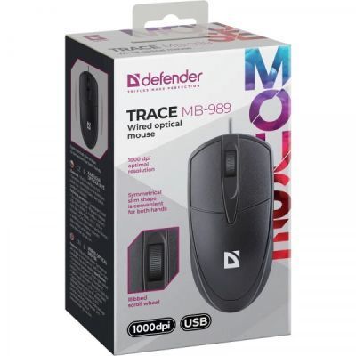 Мишка Defender Trace MB989 USB Black (52989) 52989 фото
