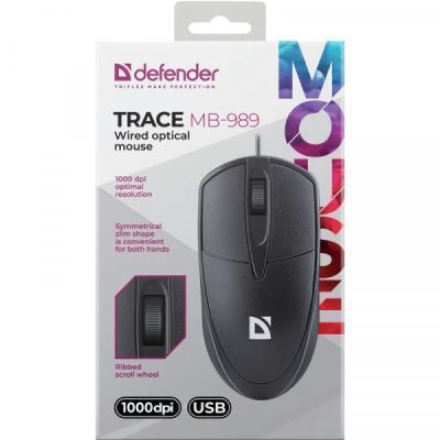 Мишка Defender Trace MB989 USB Black (52989) 52989 фото