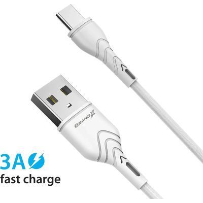 Зарядний пристрій Grand-X Quick Charge QС3.0, + cable USB -> Type C 1m white (CH-550WT) CH-550WT фото