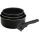 Ківш Bergner Click & cook black, набір зі знімною ручкою 16/18/20 см, 4 предмети (BG-31602-BK) BG-31602-BK фото 1