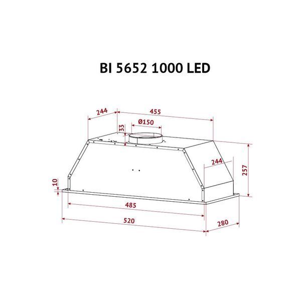 Витяжка кухонна Perfelli BI 5652 BL 1000 LED BI 5652 BL 1000 LED фото