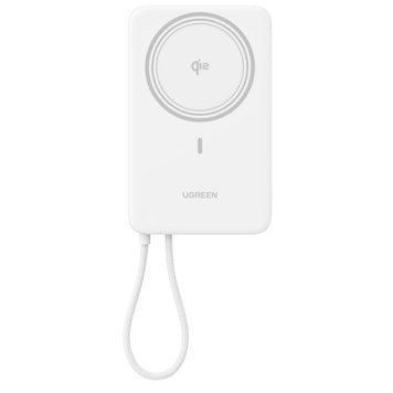Батарея універсальна Ugreen 10000mAh 30W 1xUSB-C + 15W Magnetic Wireless + cable USB-C white (75983B) 75983B фото