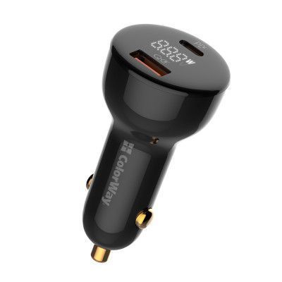 Зарядний пристрій ColorWay Power Delivery PPS USB (USB-A + USB-C) (100W) Black (CW-CHA044PD-BK) CW-CHA044PD-BK фото