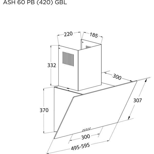 Витяжка кухонна Pyramida ASH 60 PB (420) GBL ASH 60 PB (420) GBL фото