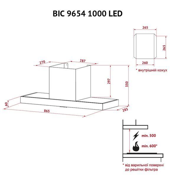 Витяжка кухонна Perfelli BIC 9654 I 1000 LED BIC 9654 I 1000 LED фото