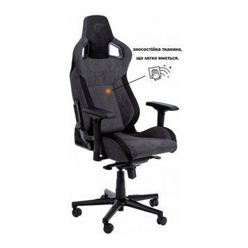 Крісло ігрове GT Racer X-8005 Dark Gray/Black Suede X-8005 Dark Gray/Black Su фото