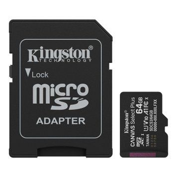 Карта пам'яті Kingston 64GB microSDXC class 10 UHS-I V10 A1 Canvas Select Plus (SDCS3/64GB) SDCS3/64GB фото