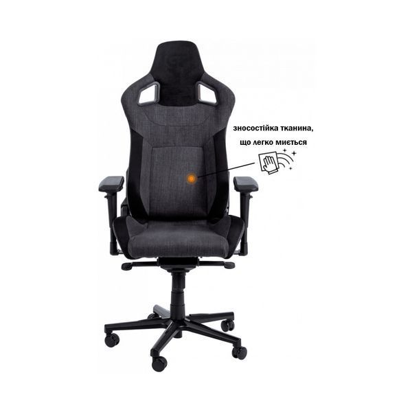 Крісло ігрове GT Racer X-8005 Dark Gray/Black Suede X-8005 Dark Gray/Black Su фото