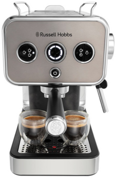 Кавоварка еспрессо RUSSELL HOBBS 26452-56 Distinctions Titanium, 1,1л, мелена + чалди, сріблястий 25024016001 фото